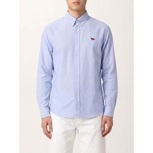 Maison Kitsune Shirt Men Gnawed Blue